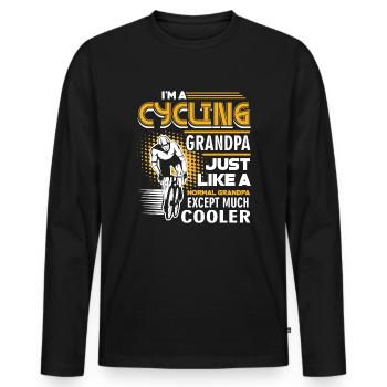 Cycling Cycling Grandpa Cooler - Men's Premium Organic Long Sleeve Shirt - black - Front - Nico (187cm)