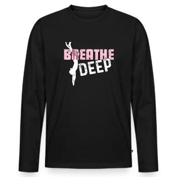 Freediving Deep Freediving - Men's Premium Organic Long Sleeve Shirt - black - Front - Nico (187cm)