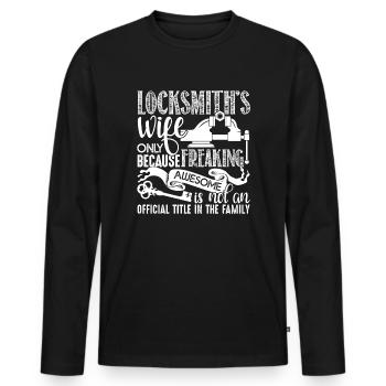 Locksmith Locksmith's Wife - Men's Premium Organic Long Sleeve Shirt - black - Front - Nico (187cm)