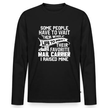 Mail Carrier Proud Parent Of A Mail Carrier - Men's Premium Organic Long Sleeve Shirt - black - Front - Nico (187cm)