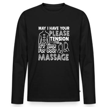 Massage Therapist Time For Your Massage - Men's Premium Organic Long Sleeve Shirt - black - Front - Nico (187cm)