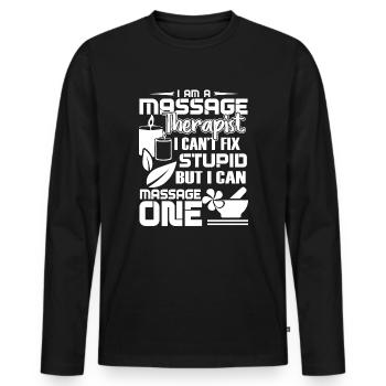 Massage Therapist I Can Massage One - Men's Premium Organic Long Sleeve Shirt - black - Front - Nico (187cm)