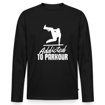 Parkour Addicted To Parkour - Men's Premium Organic Long Sleeve Shirt - black - Front - Nico (187cm)