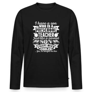 Preschool Teacher Preschool Teacher Son - Men's Premium Organic Long Sleeve Shirt - black - Front - Nico (187cm)