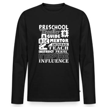 Preschool Teacher Preschool Teacher Mentor - Men's Premium Organic Long Sleeve Shirt - black - Front - Nico (187cm)