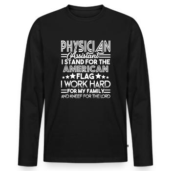 Physician Assistant Physician Assistant Stand For - Men's Premium Organic Long Sleeve Shirt - black - Front - Nico (187cm)