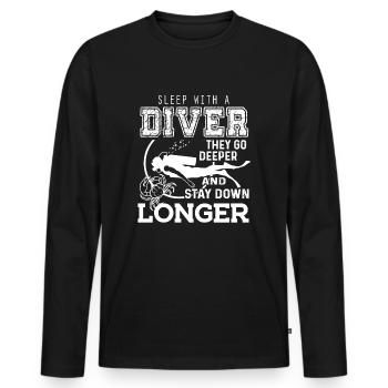 Scuba Diver Sleep With A Scuba Diver - Men's Premium Organic Long Sleeve Shirt - black - Front - Nico (187cm)