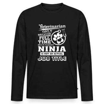 Veterinarian Veterinarian Job Title - Men's Premium Organic Long Sleeve Shirt - black - Front - Nico (187cm)