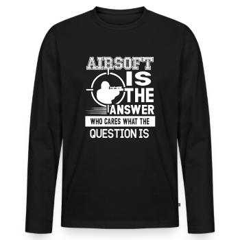 Airsoft Airsoft Is The Answer - Men's Premium Organic Long Sleeve Shirt - black - Front - Nico (187cm)