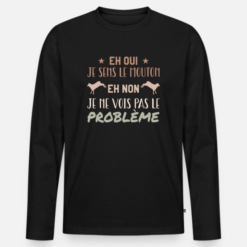 Ich rieche die Schafe - nein, ich sehe das Problem nicht - Männer Premium Bio Langarmshirt - Schwarz