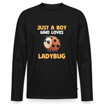 Just A Boy Who Loves Ladybug - Men's Premium Organic Long Sleeve Shirt - black - Front - Nico (187cm)