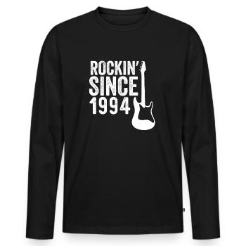 30. Geburtstag - Rockin' Since 1994 - Männer Premium Bio Langarmshirt - Schwarz - Vorne - Nico (187cm)