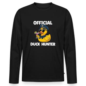 Official Duck Hunter - Men's Premium Organic Long Sleeve Shirt - black - Front - Nico (187cm)