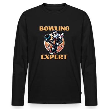 Bowling Expert - Men's Premium Organic Long Sleeve Shirt - black - Front - Nico (187cm)