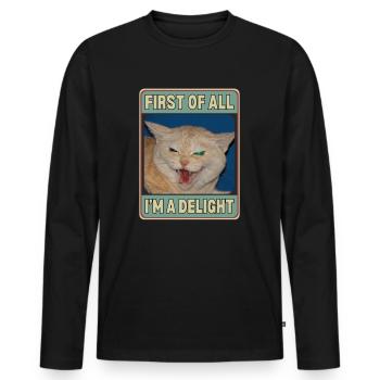 First Of All I'm A Delight - Men's Premium Organic Long Sleeve Shirt - black - Front - Nico (187cm)
