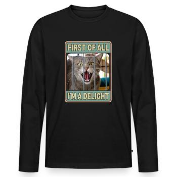 First Of All I'm A Delight - Men's Premium Organic Long Sleeve Shirt - black - Front - Nico (187cm)