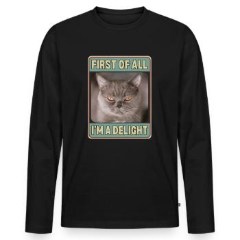 First Of All I'm A Delight - Men's Premium Organic Long Sleeve Shirt - black - Front - Nico (187cm)