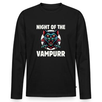 La Nuit Du Vampurr - T-shirt manches longues Premium bio Homme - noir - Devant - Nico (187cm)