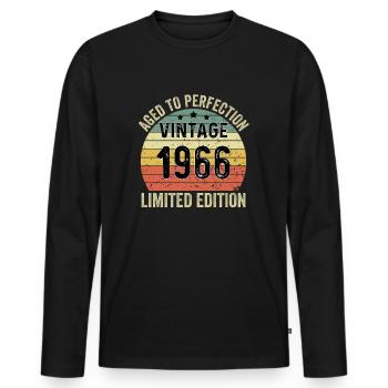 Vieilli à la perfection Vintage 1966 Édition limitée - T-shirt manches longues Premium bio Homme - noir - Devant - Nico (187cm)