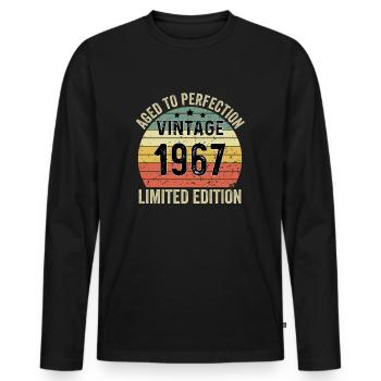 Vieilli à la perfection Vintage 1967 Édition limitée - T-shirt manches longues Premium bio Homme - noir - Devant - Nico (187cm)