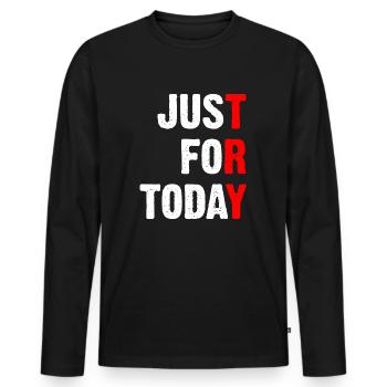 Juste pour aujourd’hui - Essayez - T-shirt manches longues Premium bio Homme - noir - Devant - Nico (187cm)