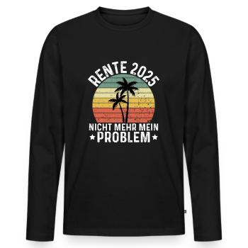 Pension 2025 no longer my problem - Men's Premium Organic Long Sleeve Shirt - black - Front - Nico (187cm)