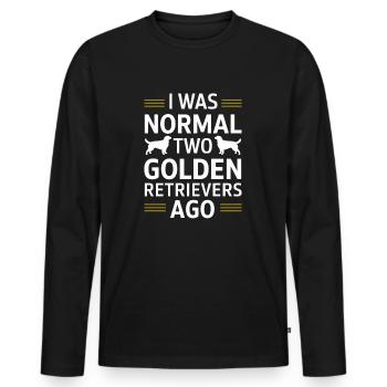 I Was Normal Two Golden Retrievers Ago - Men's Premium Organic Long Sleeve Shirt - black - Front - Nico (187cm)