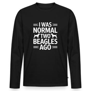 I Was Normal Two Beagles Ago - Men's Premium Organic Long Sleeve Shirt - black - Front - Nico (187cm)