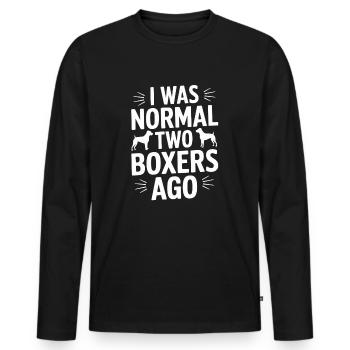 I Was Normal Two Boxers Ago - Men's Premium Organic Long Sleeve Shirt - black - Front - Nico (187cm)
