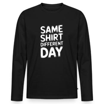 Same Shirt Different Day - Men's Premium Organic Long Sleeve Shirt - black - Front - Nico (187cm)