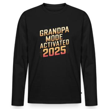 Mode grand-père activé 2025 - T-shirt manches longues Premium bio Homme - noir - Devant - Nico (187cm)