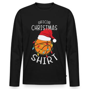 Basketball Christmas Nikolaus Basketballer - Men's Premium Organic Long Sleeve Shirt - black - Front - Nico (187cm)