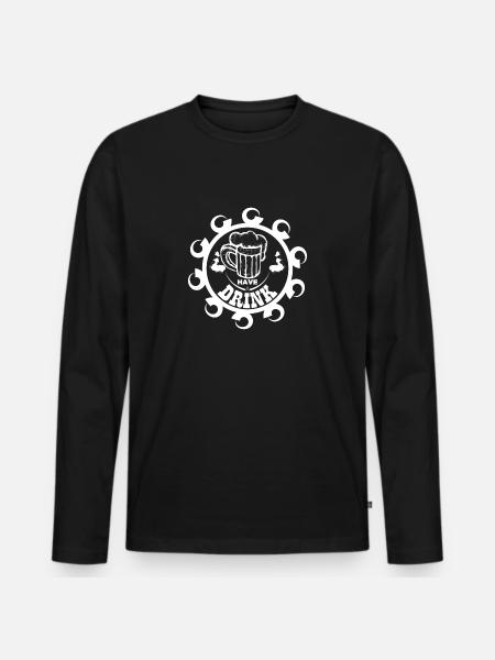 Have A Drink - Männer Premium Bio Langarmshirt - Schwarz