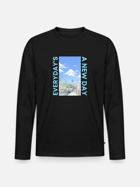 Everyday is a new day - Men's Premium Organic Long Sleeve Shirt - black