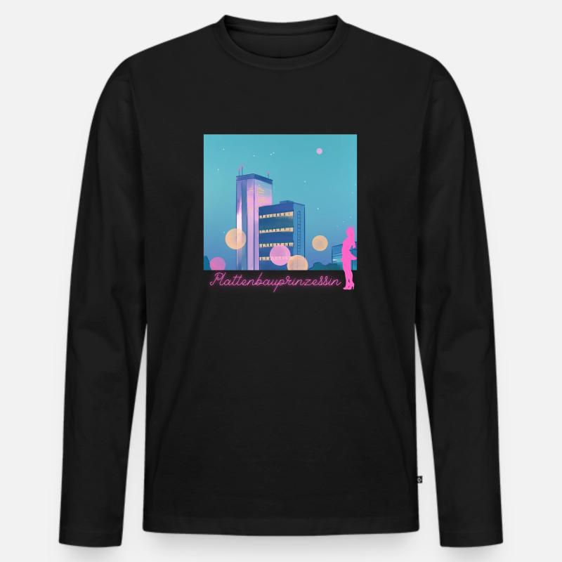 Plattenbauprinzessin - Männer Premium Bio Langarmshirt - Schwarz