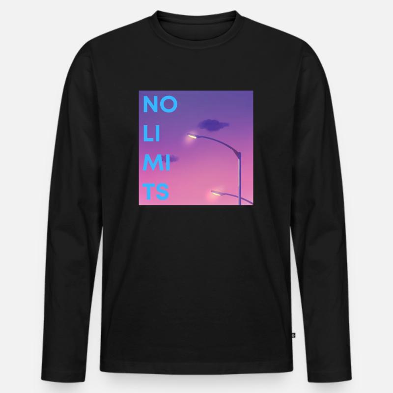 No limits - Männer Premium Bio Langarmshirt - Schwarz