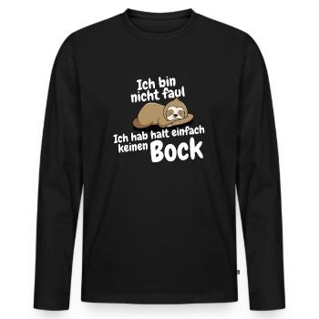 kein bock - Männer Premium Bio Langarmshirt - Schwarz - Vorne - Nico (187cm)