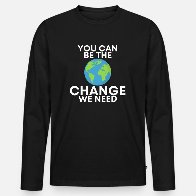 you can be the change - Männer Premium Bio Langarmshirt - Schwarz
