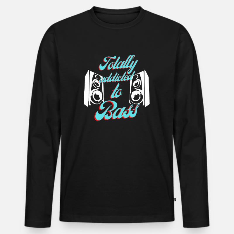 Addicted to bass - Männer Premium Bio Langarmshirt - Schwarz