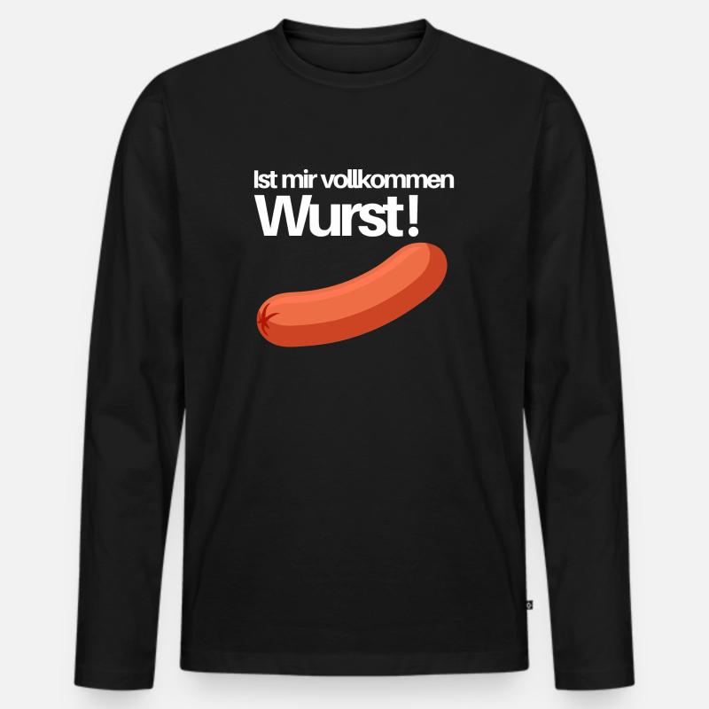 ist mir wurst - Männer Premium Bio Langarmshirt - Schwarz