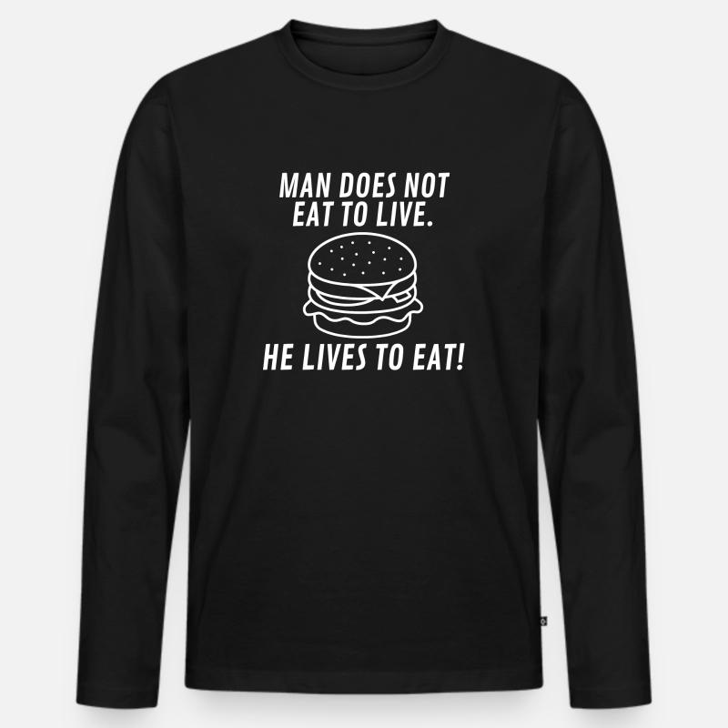 Eating - Männer Premium Bio Langarmshirt - Schwarz