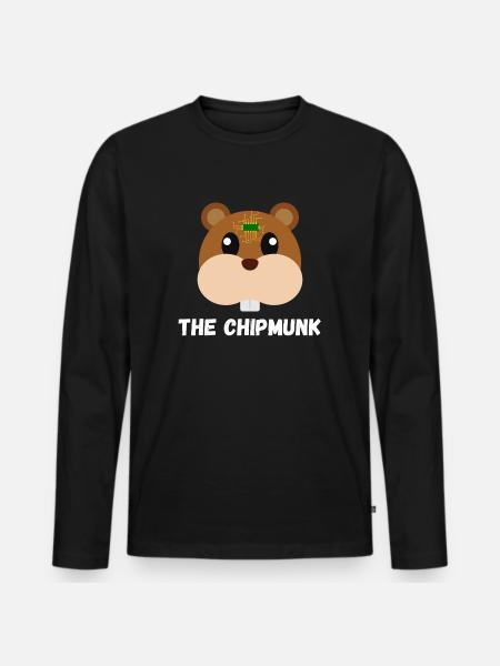 The Chipmunk - Men's Premium Organic Long Sleeve Shirt - black