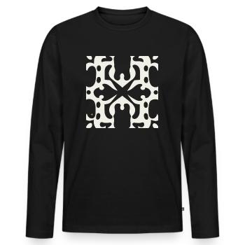 Abstract, élégant graffic design blanc - T-shirt manches longues Premium bio Homme - noir - Devant - Nico (187cm)