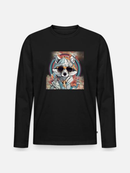 Epic Raccoon - Men's Premium Organic Long Sleeve Shirt - black