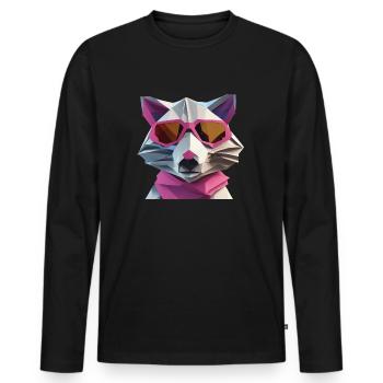 Raton laveur épique II - T-shirt manches longues Premium bio Homme - noir - Devant - Nico (187cm)
