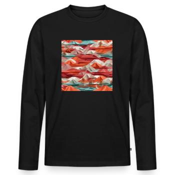 Origami Beach - Men's Premium Organic Long Sleeve Shirt - black - Front - Nico (187cm)