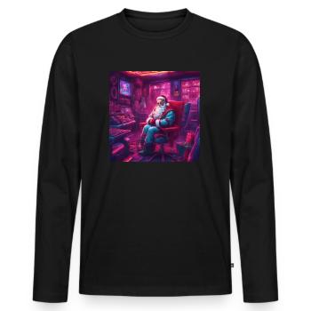 Gaming christmas - Christmas with a difference - Men's Premium Organic Long Sleeve Shirt - black - Front - Nico (187cm)