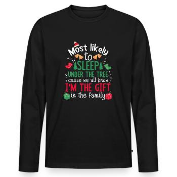 Christmas Saying Funny Humor Witty Xmas - Men's Premium Organic Long Sleeve Shirt - black - Front - Nico (187cm)