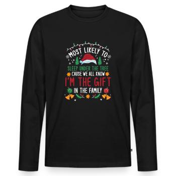 Christmas Saying Funny Humor Witty Xmas - Men's Premium Organic Long Sleeve Shirt - black - Front - Nico (187cm)