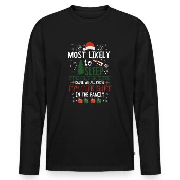 Christmas Saying Funny Humor Witty Xmas - Men's Premium Organic Long Sleeve Shirt - black - Front - Nico (187cm)
